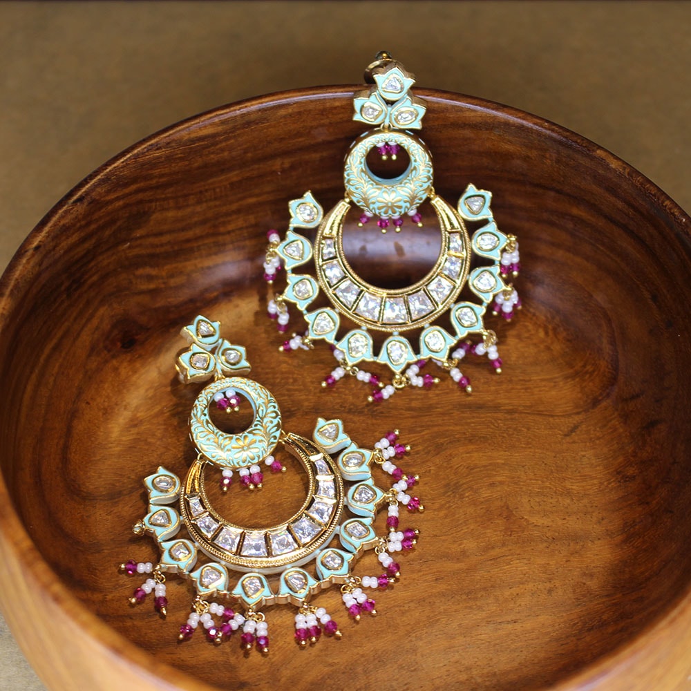 Buy Kundan Jhumki Pearl Dangler Earrings for Women Online at Ajnaa Jewels |  450249